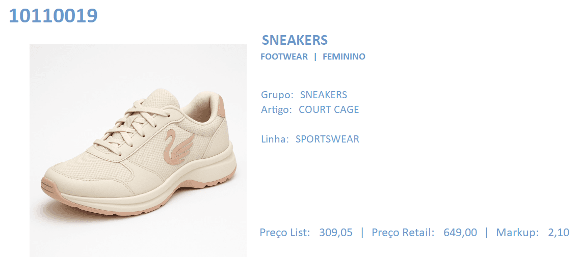 Produto integrado à coleção no SISBlink